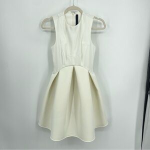 AQ/AQ Candice Scuba Fit & Flare white Dress Sz 0 neoprene